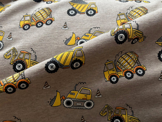 Sweatshirtstoff Baustellenfahrzeuge