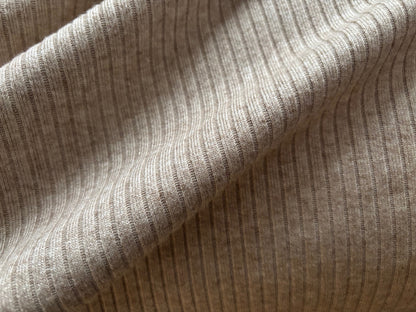 Rippenstrickstoff Beige Melange