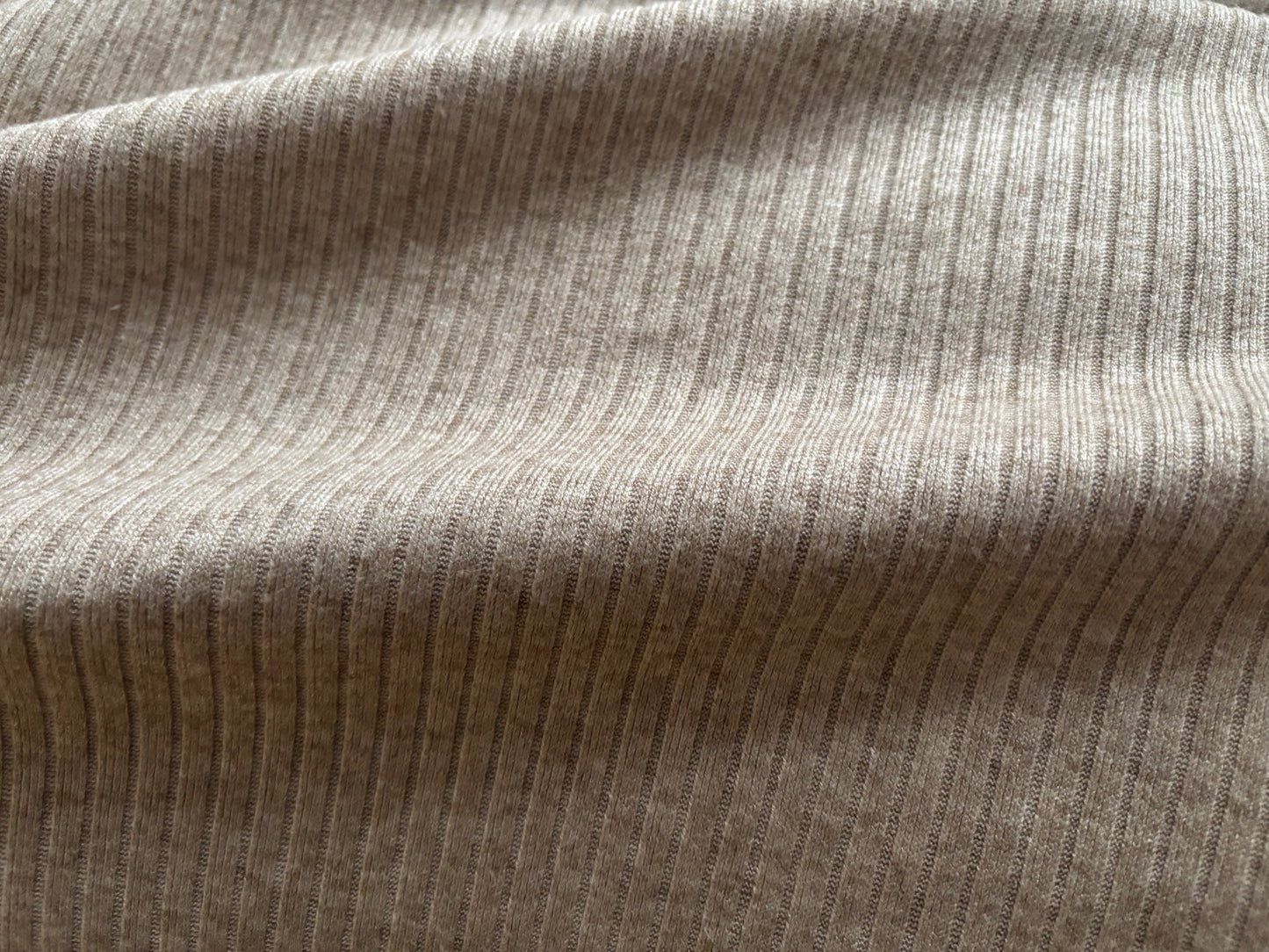 Rippenstrickstoff Beige Melange