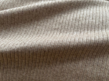 Rippenstrickstoff Beige Melange