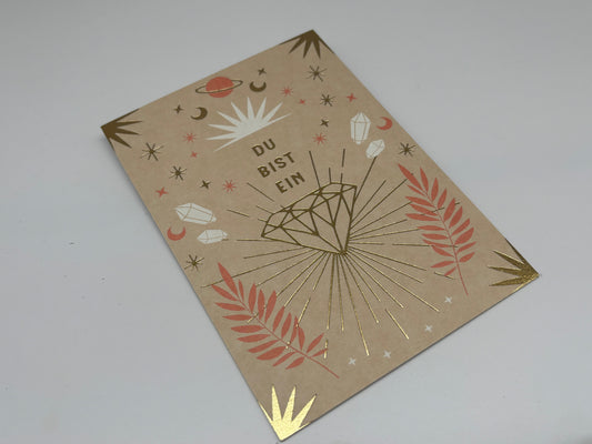 Postkarte Du bist ein Diamant