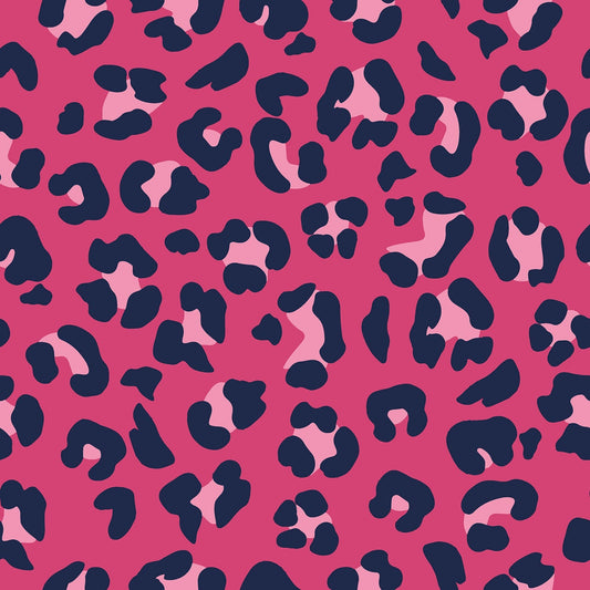 French Terry Leo Pink Animal Print