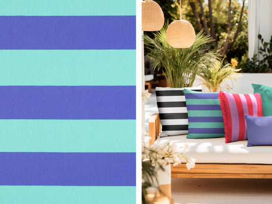 Canvas Blockstreifen Mintgrün/