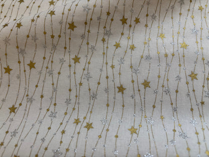 Weihnachtsstoff Sternenglitzerfäden