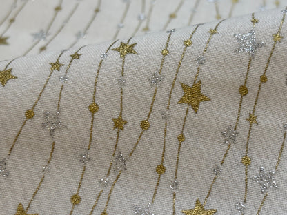 Weihnachtsstoff Sternenglitzerfäden