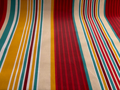 Wachstuch Stripes Rot Gelb Mint gestreift laminiert