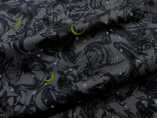 Baumwollstoff Motten und Halbmond