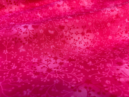 Baumwollstoff Zuckerrot Floral