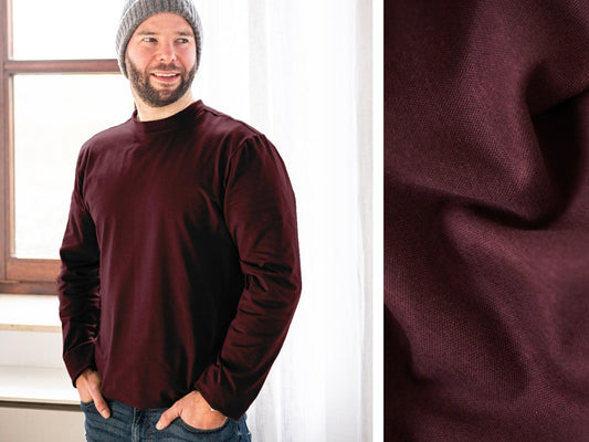 Viskosejersey Bordeaux Vintage