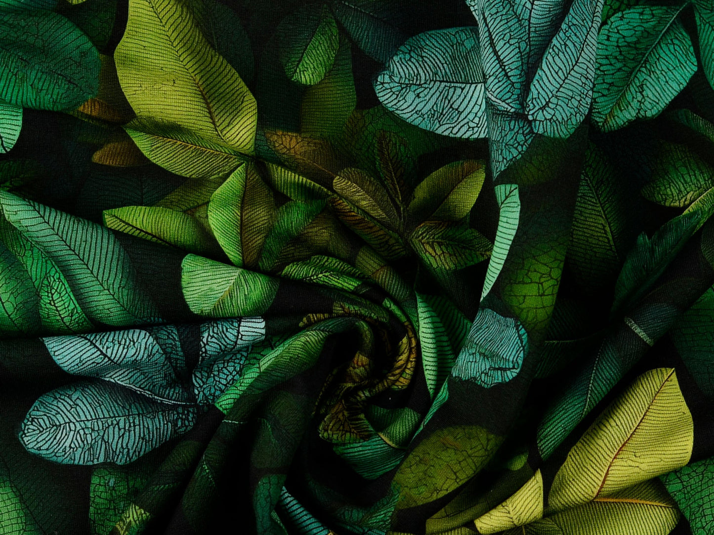 French Terry Pflanzen und Blätter