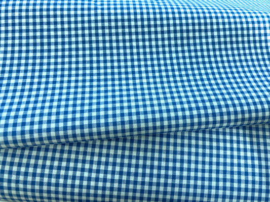 Baumwollstoff Vichy Karo Blau