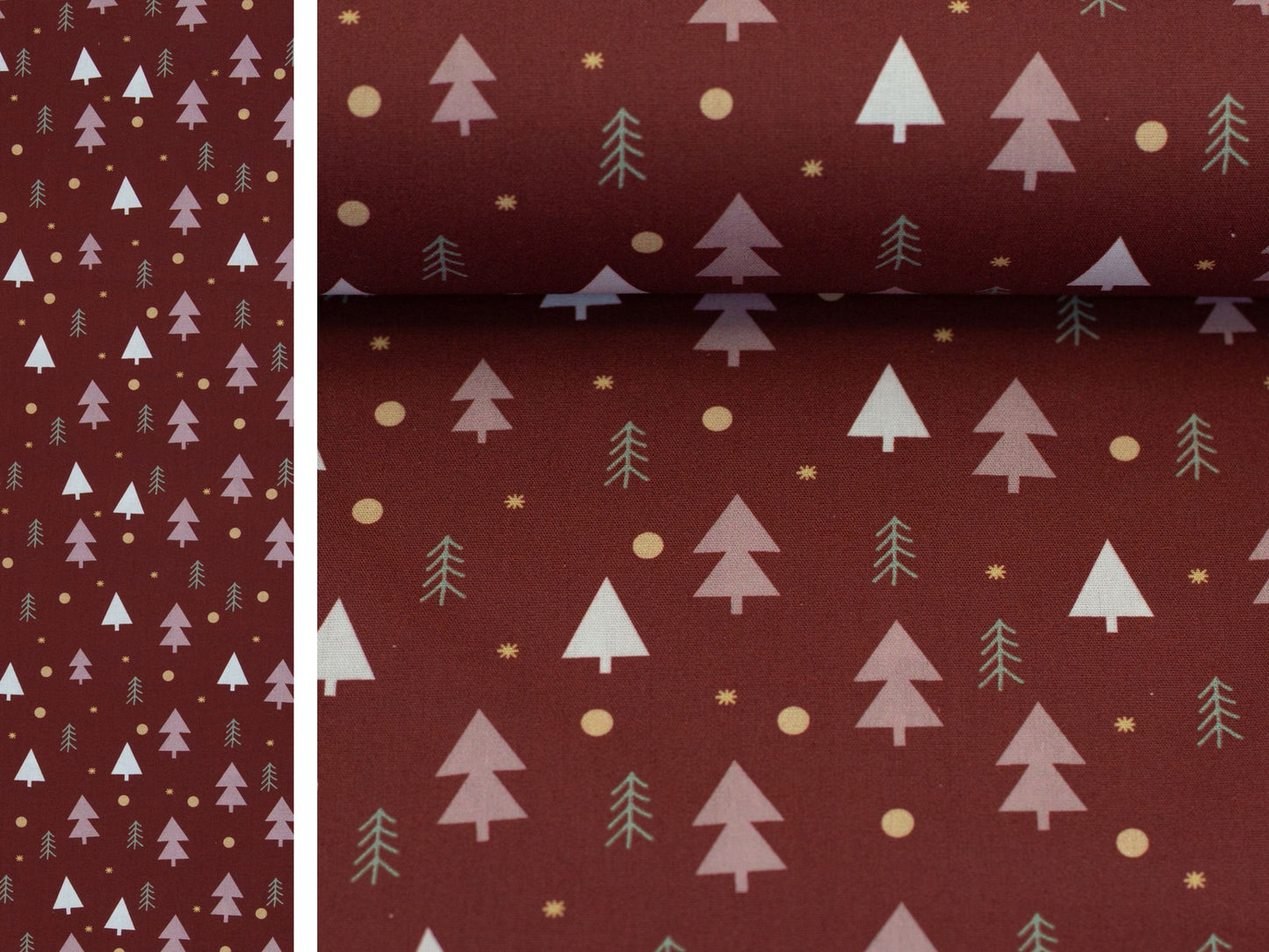 Weihnachtsstoff Björn Tannenbäume