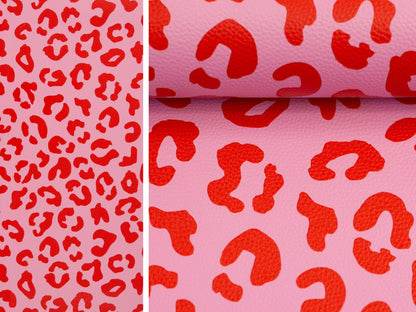 Kunstleder Happy Leo Pink Rot