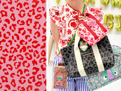 Kunstleder Happy Leo Pink Rot