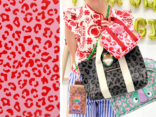 Kunstleder Happy Leo Pink Rot