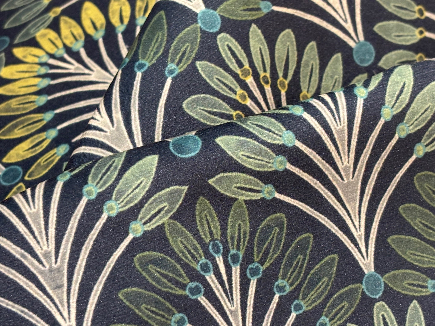 Samtstoff Velours Farne Grün