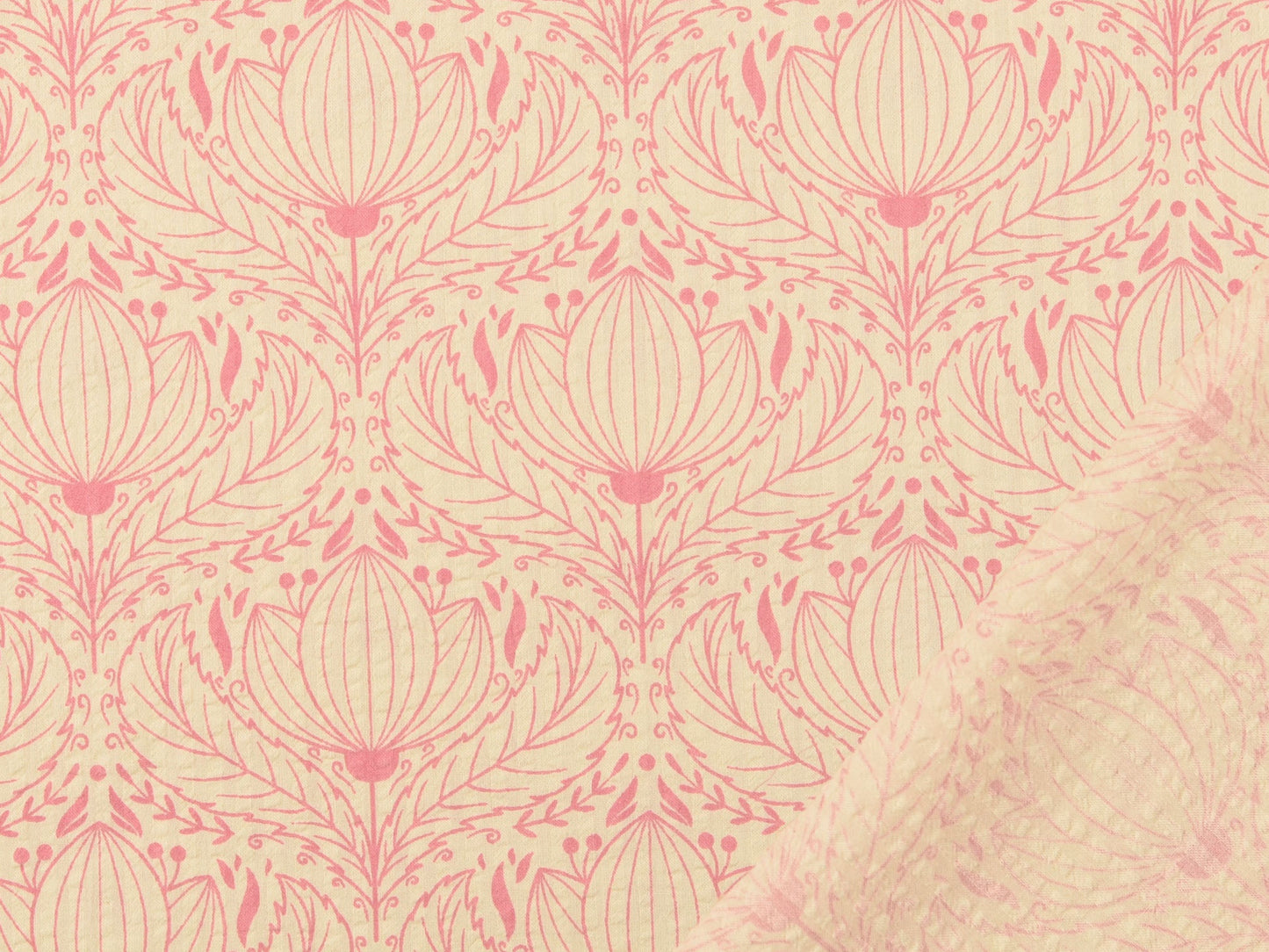 Seersucker Ornamente Rosa