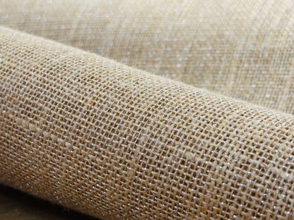 Jute-Stoff mit Silber-Glitzer
