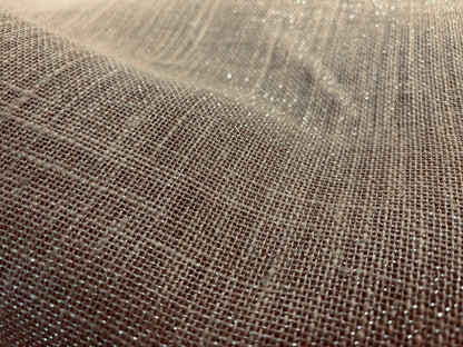 Jute-Stoff mit Silber-Glitzer