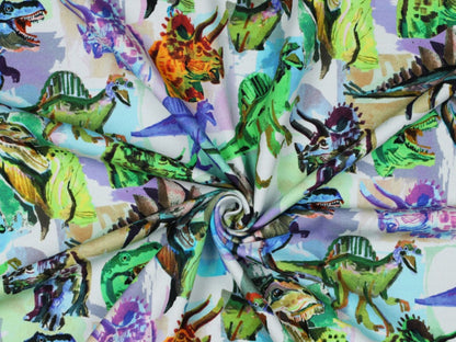 French Terry Bunte Dinosaurierwelt