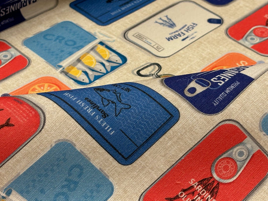 Baumwollstoff Sardinendosen