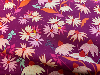 Baumwollstoff Echinacea Fuchsia