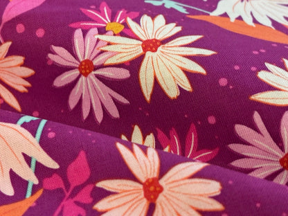 Baumwollstoff Echinacea Fuchsia