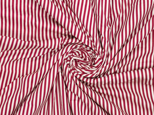 Baumwollstoff Weinrot gestreift