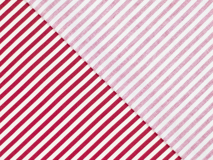 Baumwollstoff Weinrot gestreift