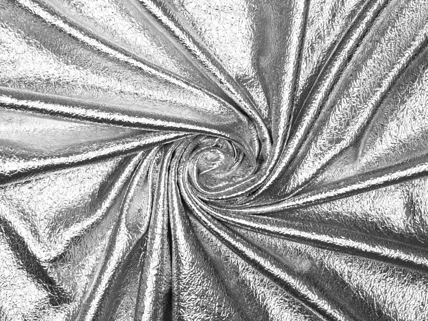 Kunstleder Silber foliert crushed