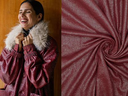 Kunstleder Silber foliert crushed