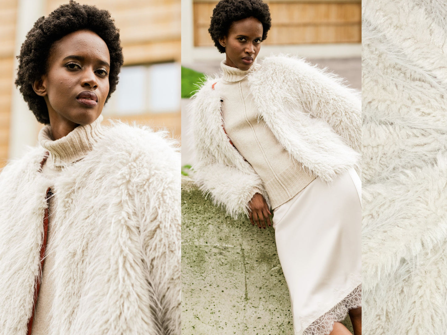 Flauschiges Kunstfell Natur