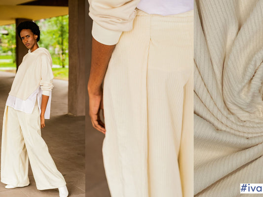 Breitcord Ecru High/Low Washed