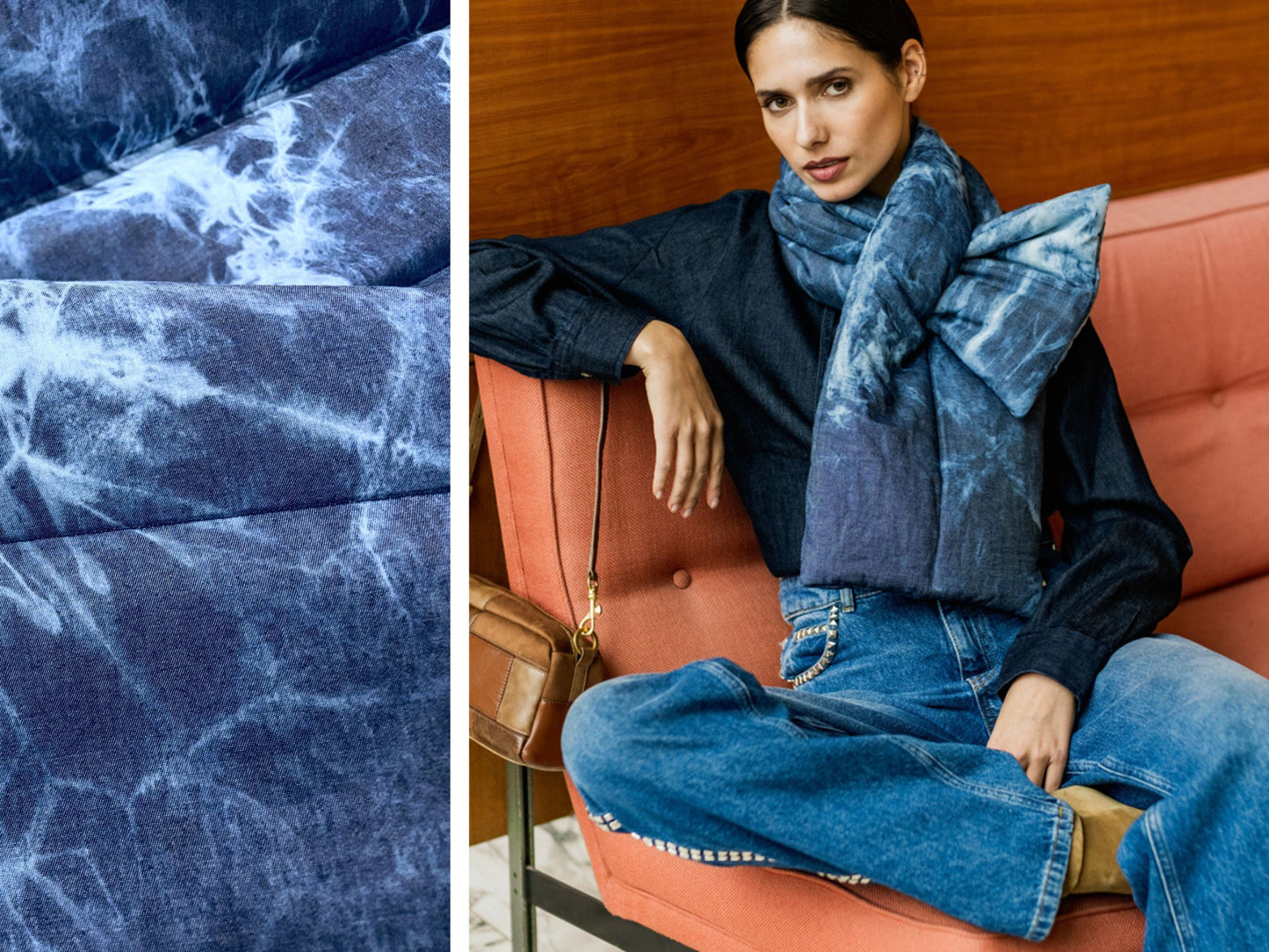 Steppstoff Jeansbatik Fibre Mood