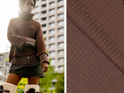 Rippenstrickstoff Schokobraun