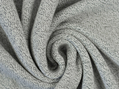 Baumwollstrickstoff Melange Dunkelgrün/Naturweiß