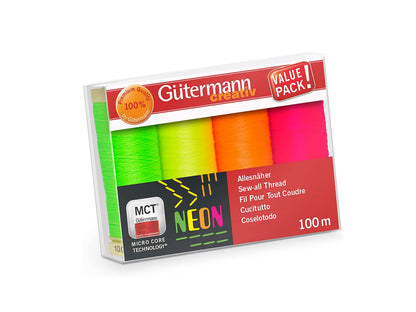 Gütermann Nähfaden-Set 4 Neongarne Value Pack