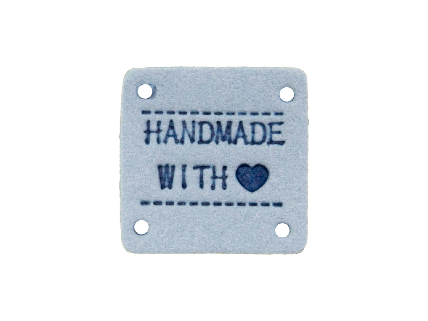 Velours-Lable Handmade with Love Hellblau