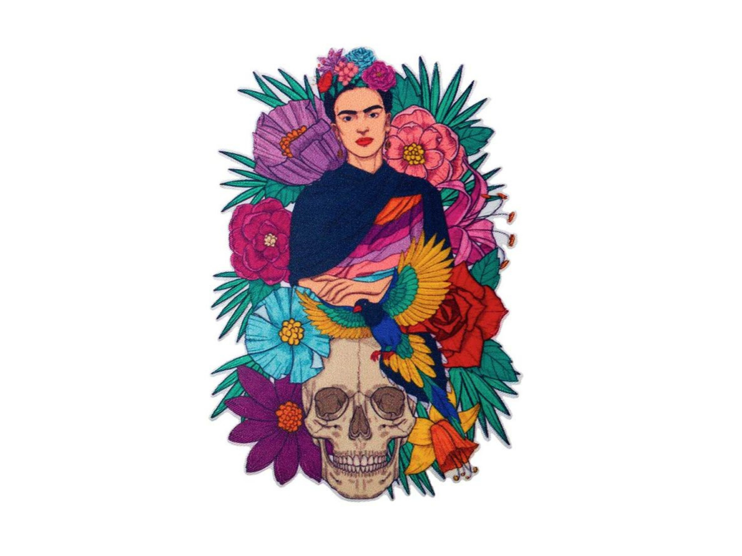 Frida Kahlo Blumen Patch Bügelbild/Applikation