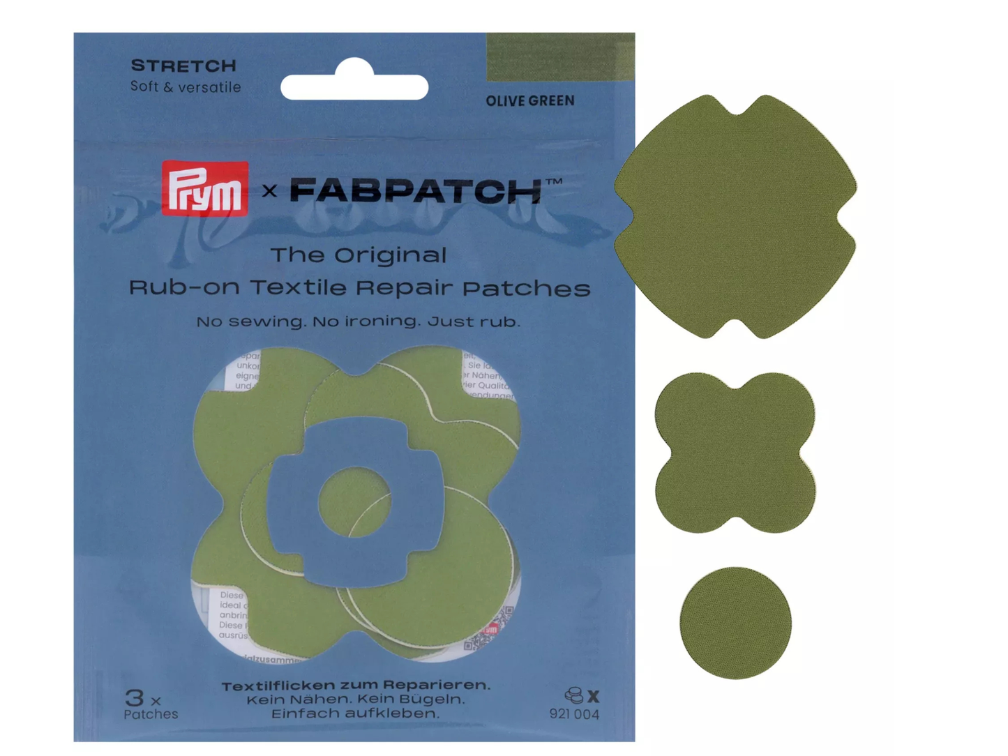 PRYM X Fabpatch STRETCH Repair Flicken Olivgrün