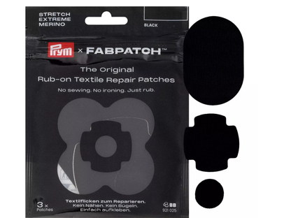 PRYM X Fabpatch EXTREME STRETCH MERINO Repair Flicken Schwarz
