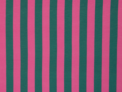 Viskosejersey Happy Stripes Grün Pink