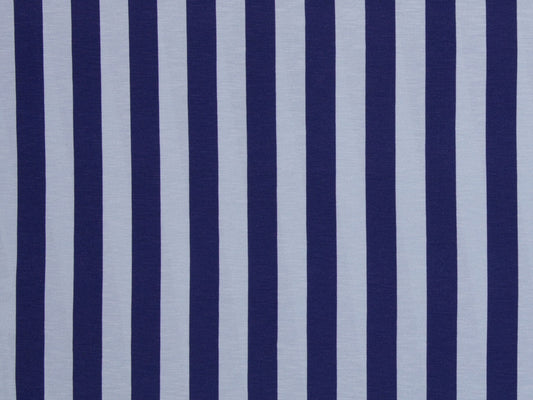 Viskosejersey Happy Stripes Blau/Graublau