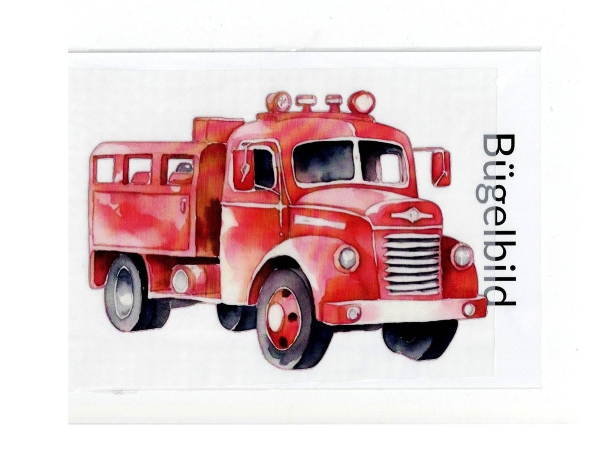 Großes Bügelbild Feuerwehrauto