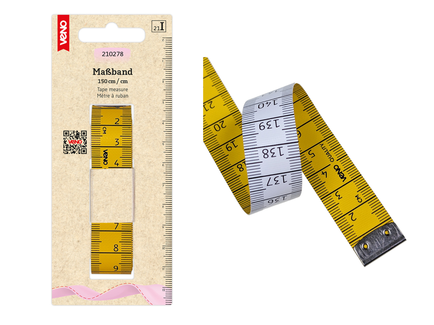VENO Maßband 150 cm doppelseitig