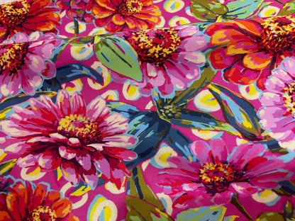 Baumwollstoff Festival Blumen Pink Odile Bailloeul