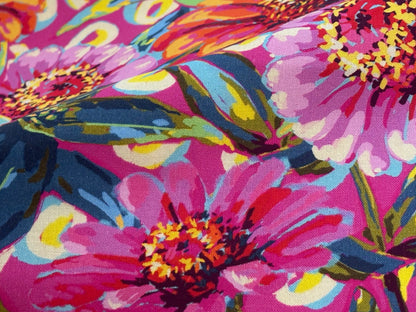 Baumwollstoff Festival Blumen Pink Odile Bailloeul