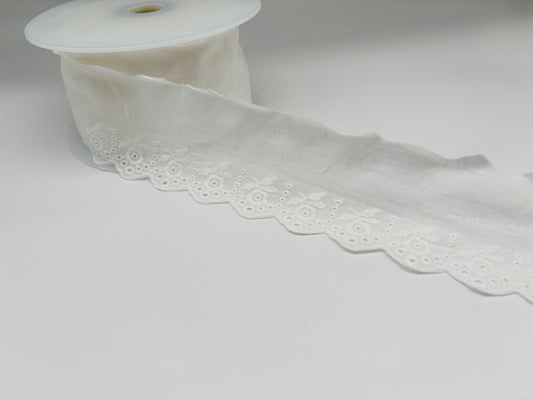 Feston-Spitzenbordüre 70 mm Cremeweiß