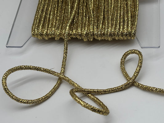 Kordel geflochten 5 mm Lurex Gold