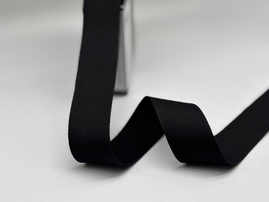 Baumwollband kräftig Schwarz 30 mm